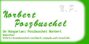 norbert poszbuschel business card